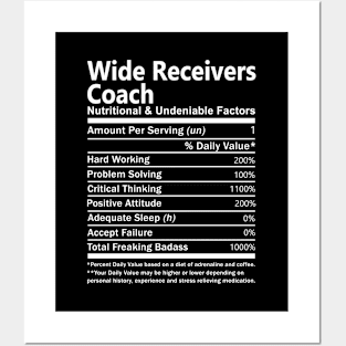 Wide Receivers Coach T Shirt - Nutritional and Undeniable Factors Gift Item Tee Posters and Art